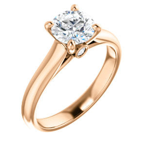 Cubic Zirconia Engagement Ring- The Tawanda (Customizable Round Cut Cathedral Setting with Peekaboo Accents)