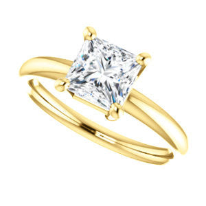 Cubic Zirconia Engagement Ring- The Angelina (Customizable Princess Cut Elevated Solitaire)