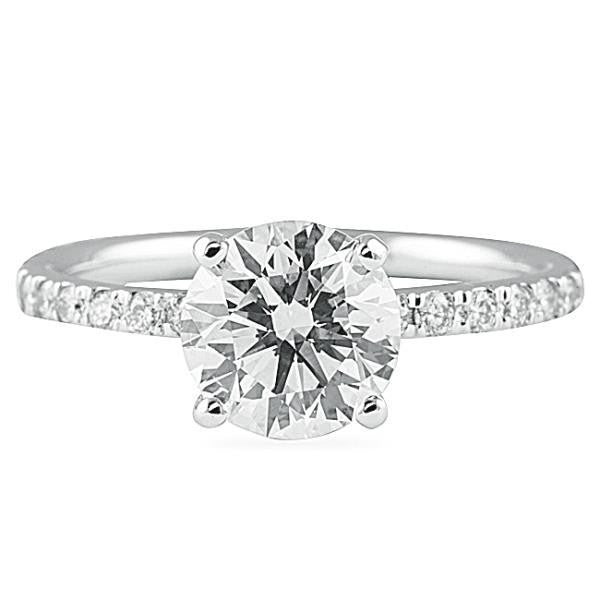 Cubic Zirconia Engagement Ring- The Ashlyn (Round Cut with Enhanced Basket and Thin band)