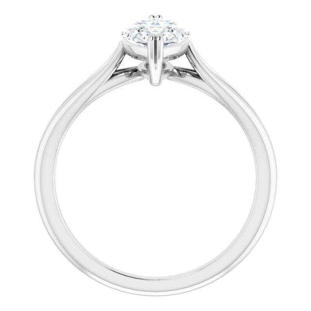 Marquise Cut Solitaire CZ Engagement Ring featuring Wide-Split Band ...