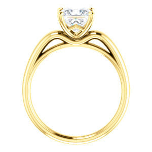 CZ Wedding Set, featuring The Johnnie engagement ring (Customizable Cathedral-set Princess Cut Solitaire with Decorative Prong Basket)