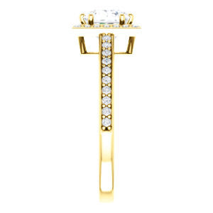 Cubic Zirconia Engagement Ring- The Kira (Customizable Cathedral-Halo Princess Cut Design with Thin Pavé Band)