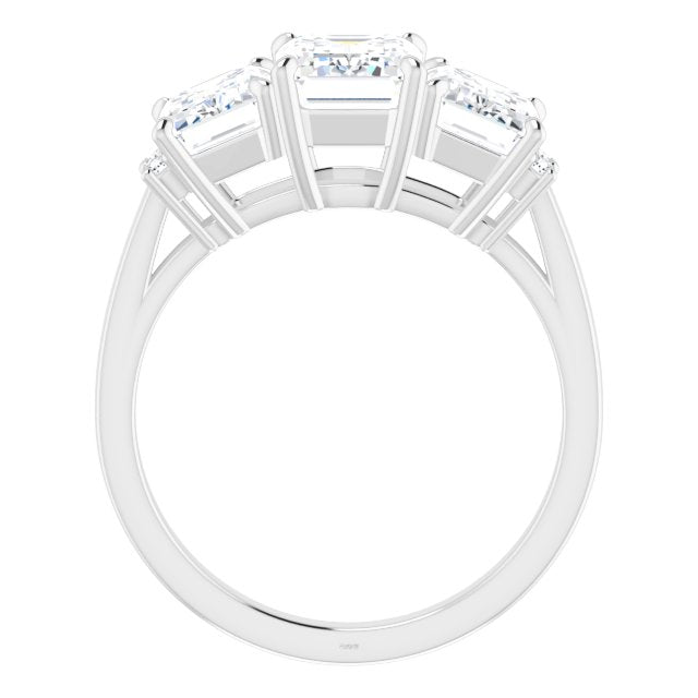 Cubic Zirconia Engagement Ring- The Skylah (Customizable Triple Radiant Cut Design with Quad Vertical-Oriented Round Accents)