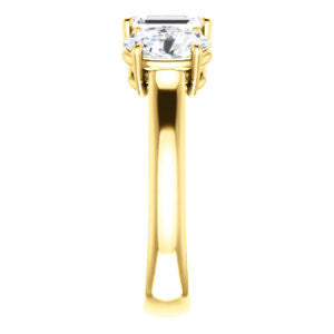 Cubic Zirconia Engagement Ring- The Rita (Customizable Emerald Cut Three-stone Style with Dual Oval Cut Accents)