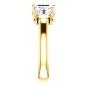 Cubic Zirconia Engagement Ring- The Rita (Customizable Radiant Cut Three-stone Style with Dual Oval Cut Accents)