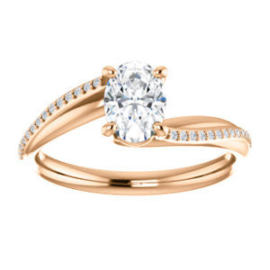 Cubic Zirconia Engagement Ring- The Teena (Customizable Oval Cut with 3-sided Twisting Pavé Split-Band)