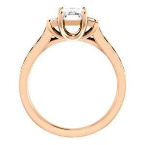 Cubic Zirconia Engagement Ring- The Portia (Customizable Emerald Cut 15-stone Design)