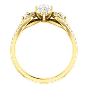 Cubic Zirconia Engagement Ring- The Tonya Laverne (Customizable Marquise Cut Design with Winged Split-Pavé Band)