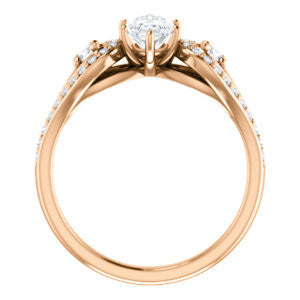 Cubic Zirconia Engagement Ring- The Tonya Laverne (Customizable Marquise Cut Design with Winged Split-Pavé Band)