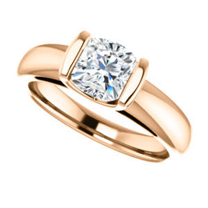 CZ Wedding Set, featuring The Liza Bella engagement ring (Customizable Cushion Cut Cathedral Bar-set Solitaire)