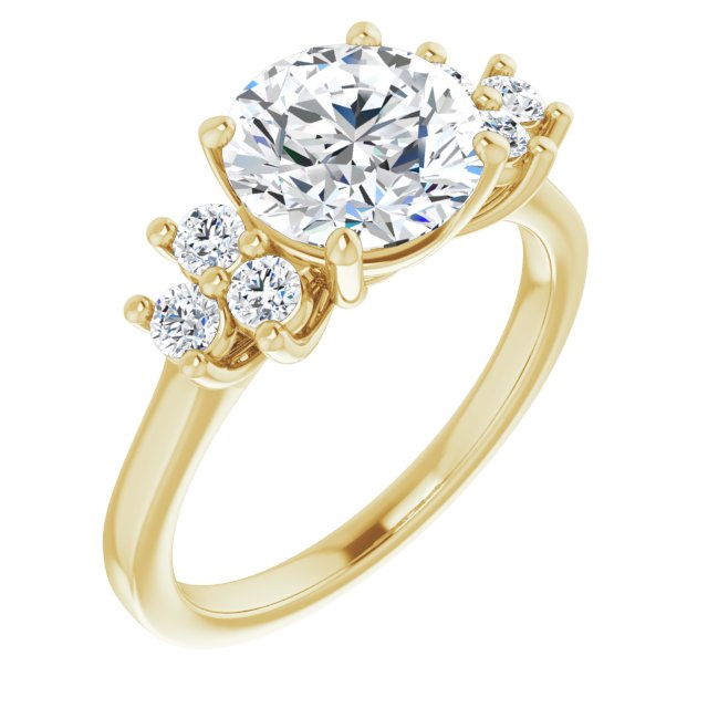 Cubic Zirconia Engagement Ring- The Gwendolyn (Customizable Round Cut 7-stone Prong-Set Design)