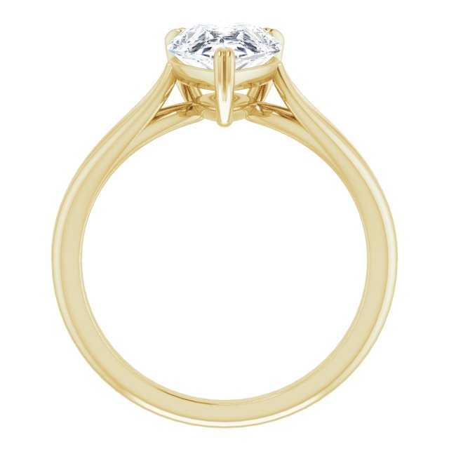 Cubic Zirconia Engagement Ring- The Gayle (Customizable Pear Cut Solitaire with Wide-Split Band)