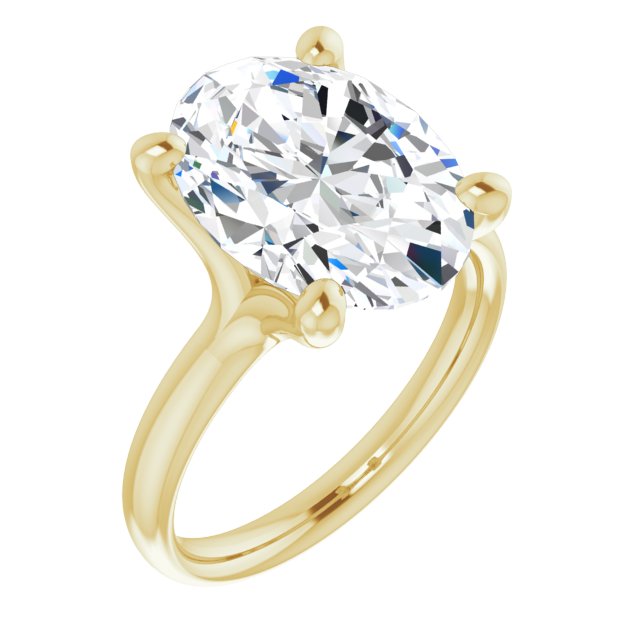 10K Yellow Gold Customizable Oval Cut Fabulous Solitaire