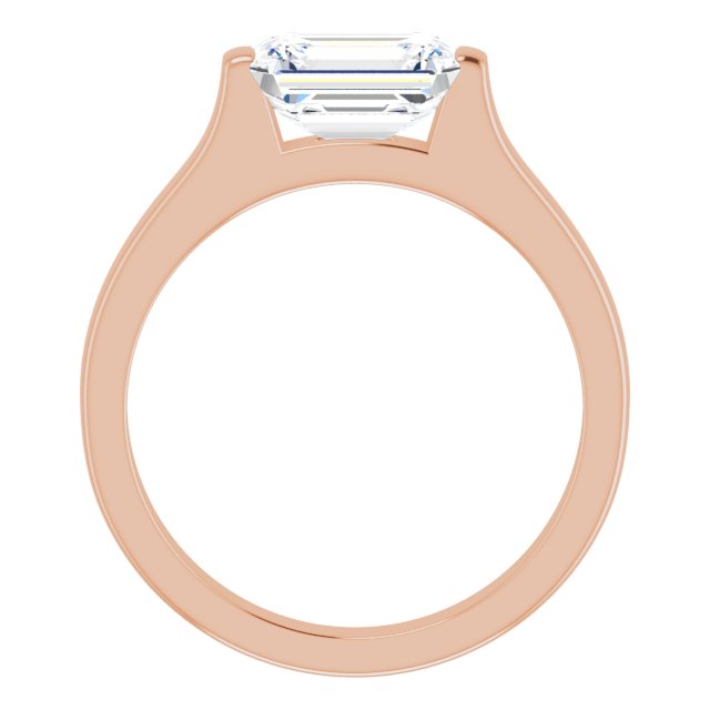 Cubic Zirconia Engagement Ring- The Jiàn (Customizable Bar-set Radiant Cut Solitaire)