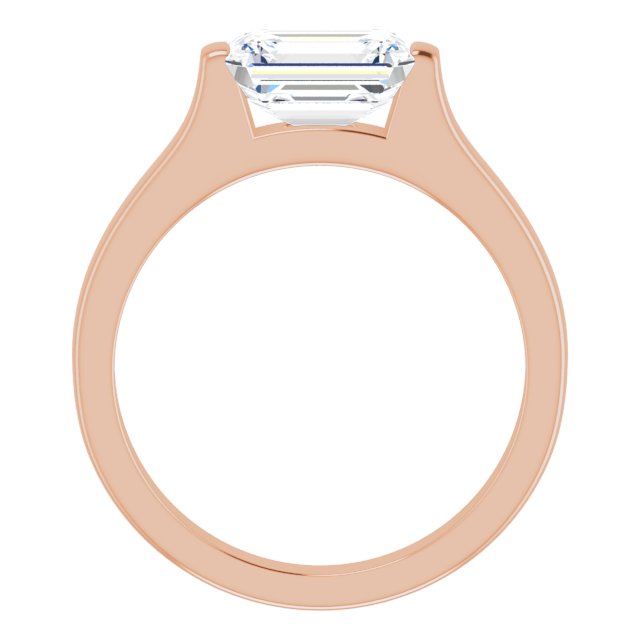 Cubic Zirconia Engagement Ring- The Jiàn (Customizable Bar-set Radiant Cut Solitaire)