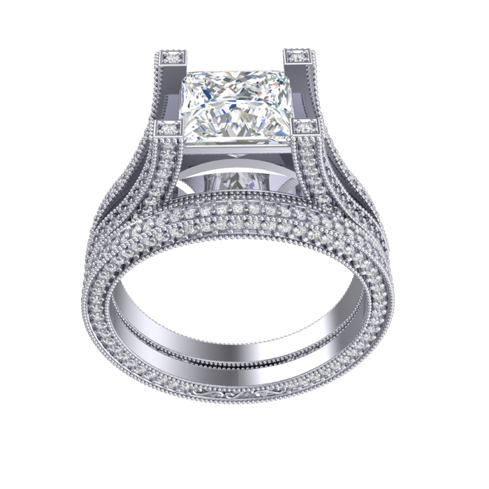 Cubic Zirconia Engagement Ring- Customer Designed Style 5433