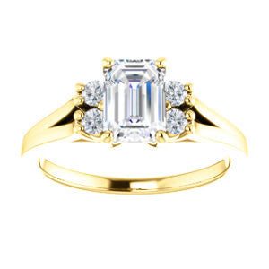 Cubic Zirconia Engagement Ring- The Bianca (Customizable 5-stone Cluster Style with Radiant Cut Center)