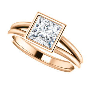 Cubic Zirconia Engagement Ring- The Shae (Customizable Princess Cut Split-Band Solitaire)