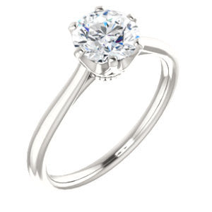 CZ Wedding Set, featuring The Julia engagement ring (Customizable Thin-Band Round Cut Solitaire)