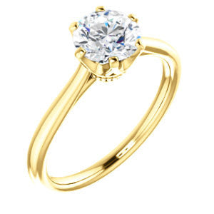 CZ Wedding Set, featuring The Julia engagement ring (Customizable Thin-Band Round Cut Solitaire)