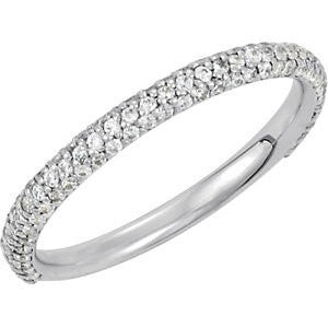 Cubic Zirconia Anniversary Ring Band, Style 04-20 (0.60 TCW Round Pave Band)