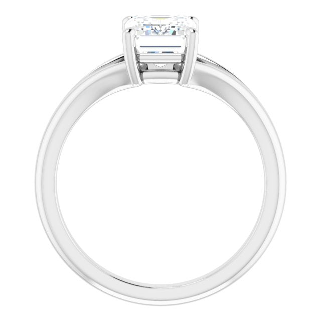 Cubic Zirconia Engagement Ring- The Ning (Customizable Emerald Cut Solitaire with Tapered Split Band)