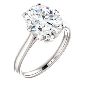 Cubic Zirconia Engagement Ring- The Julia (Customizable Thin-Band Oval Cut Solitaire)