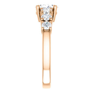 Cubic Zirconia Engagement Ring- The Mysti (Customizable Oval Cut Seven-stone Design with Round Prong Accents)