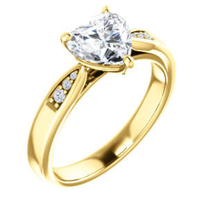 Cubic Zirconia Engagement Ring- The Ximena (Customizable Cathedral-Set Heart Cut 7-stone Design)