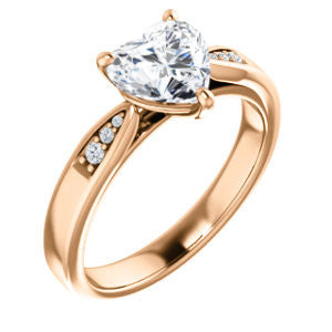 Cubic Zirconia Engagement Ring- The Ximena (Customizable Cathedral-Set Heart Cut 7-stone Design)