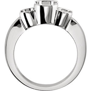 Cubic Zirconia Engagement Ring- The Sienna (Customizable Round Bezel-set 3-stone)