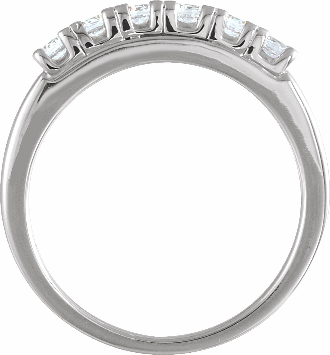 Cubic Zirconia Anniversary Ring Band, Style 12-11 (0.50 TCW 6-stone Round Prong)