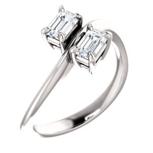 Cubic Zirconia Engagement Ring- The Patti (Customizable Radiant Cut 2-stone Bypass Style)