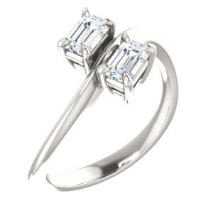 Cubic Zirconia Engagement Ring- The Patti (Customizable Radiant Cut 2-stone Bypass Style)