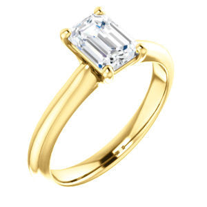 Cubic Zirconia Engagement Ring- The Ursula (Customizable Emerald Cut High-Set Solitaire)