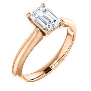 Cubic Zirconia Engagement Ring- The Ursula (Customizable Emerald Cut High-Set Solitaire)