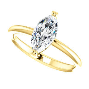 Cubic Zirconia Engagement Ring- The Venusia (Customizable Marquise Cut Solitaire with Thin Band)