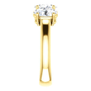 Cubic Zirconia Engagement Ring- The Rita (Customizable Oval Cut Three-stone Style with Dual Oval Cut Accents)