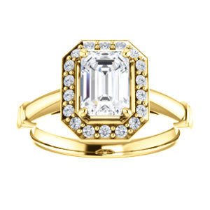 Cubic Zirconia Engagement Ring- The Lianna (Customizable Halo-Style Radiant Cut Design)