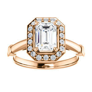 Cubic Zirconia Engagement Ring- The Lianna (Customizable Halo-Style Radiant Cut Design)