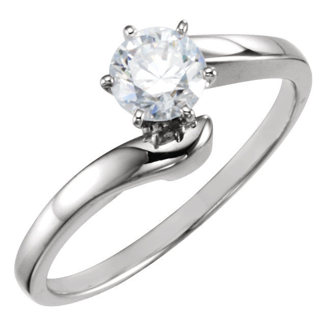 CZ Wedding Set, Style 040 feat The Julie Engagement Ring (Customizable Modern Style Solitaire with Bypass Band)