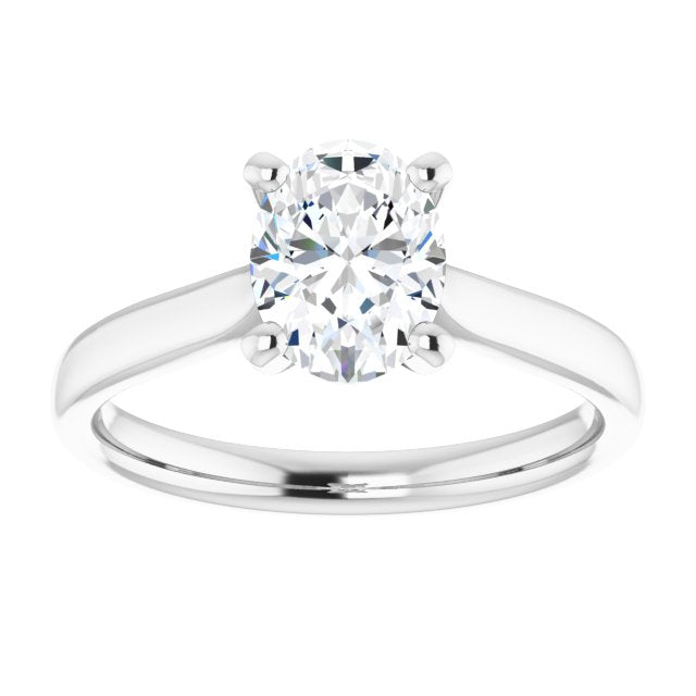 Cubic Zirconia Engagement Ring- The India (Customizable Cathedral-Prong Oval Cut Solitaire)