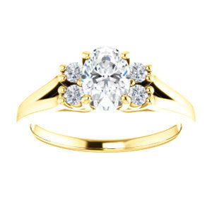 Cubic Zirconia Engagement Ring- The Bianca (Customizable 5-stone Cluster Style with Oval Cut Center)