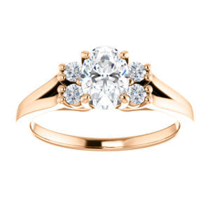 Cubic Zirconia Engagement Ring- The Bianca (Customizable 5-stone Cluster Style with Oval Cut Center)