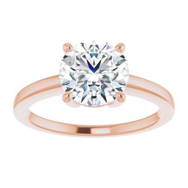 Cubic Zirconia Engagement Ring- The Avril (Customizable Bowl-Prongs Round Cut Solitaire with Thin Band)