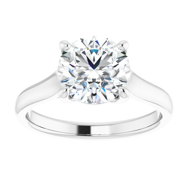 Cubic Zirconia Engagement Ring- The Jewel (Customizable Round Cut Cathedral-Prong Solitaire with Decorative X Trellis)