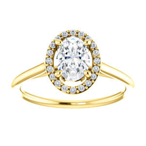 Cubic Zirconia Engagement Ring- The Patrice (Customizable Cathedral-Halo Oval Cut with Thin Band)