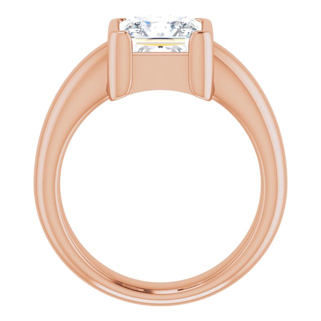 Cubic Zirconia Engagement Ring- The Charlotte (Customizable Bezel-set Princess/Square Cut Solitaire with Thick Band)