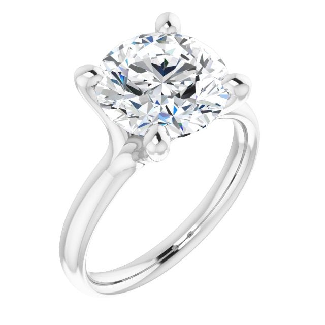 10K White Gold Customizable Round Cut Fabulous Solitaire