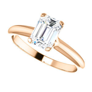 Cubic Zirconia Engagement Ring- The Kathleen (Customizable Emerald Cut Solitaire)